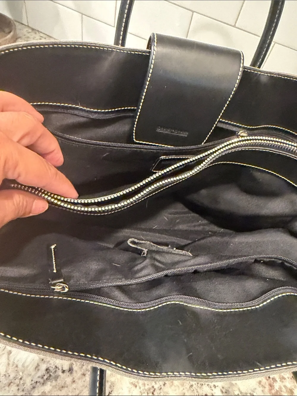 Dooney & Bourke Brown and Black Signature Duffel Bag